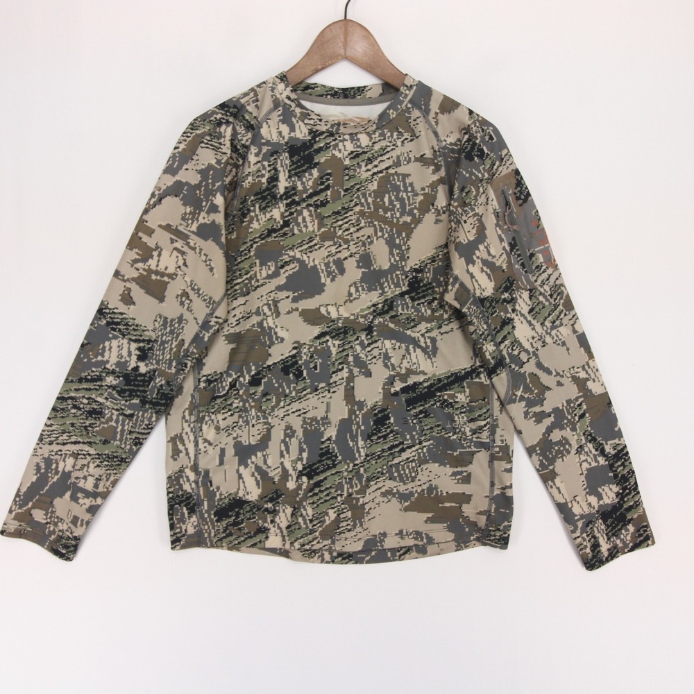Sitka Core Crew Shirt Mens M Green Optifade Camo Long Sleeve Zippered Pocket